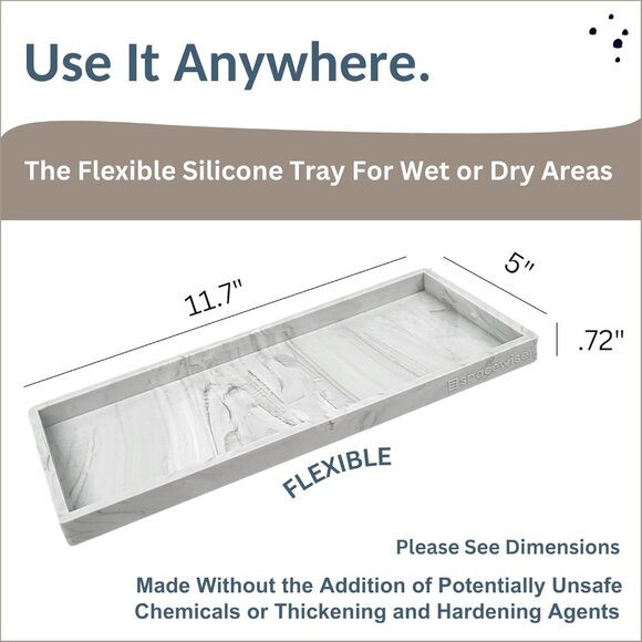 Countertop and Vanity Tray - Silicone Bathroom Tray Countertop, Dish Soap Trays - Picture 1 of 5